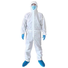 3xl Xxxl 50gsm Disposable Acid Resistant Suit Ppe Overalls All In One Chemical Suit supplier