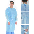 SMS White Non Woven Isolation Gown Knit Cuff Pe Coated supplier