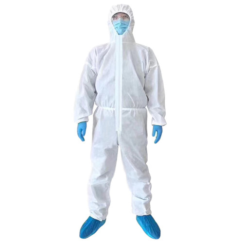 3xl Xxxl 50gsm Disposable Acid Resistant Suit Ppe Overalls All In One Chemical Suit supplier