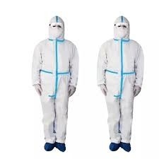 PPE One Piece Plastic Disposable Protective Suit Medical Protective Suit supplier
